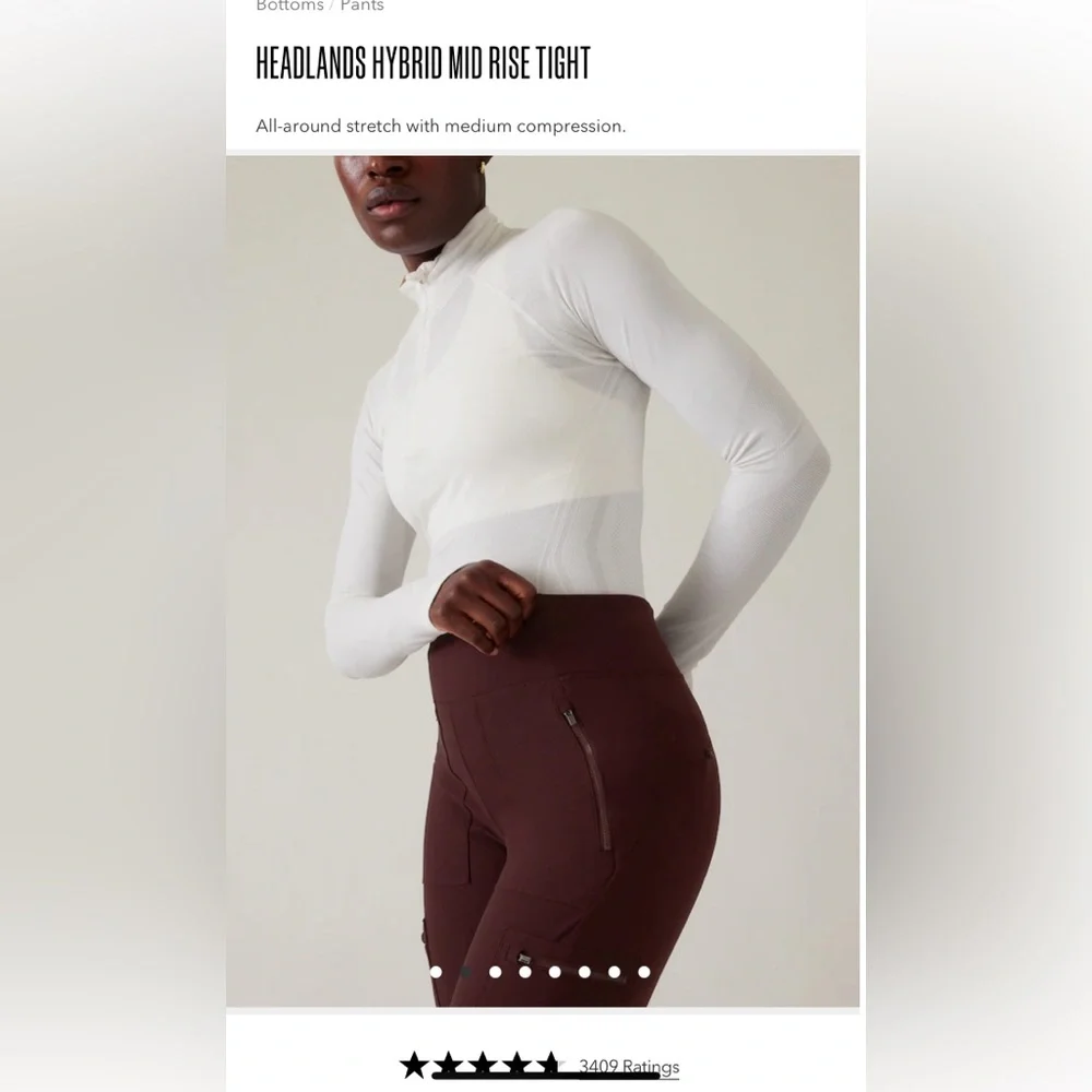 NEW WITHOUT TAGS ATHLETA HEADLANDS HYBRID MID RISE TIGHT. - Picture 3 of 11